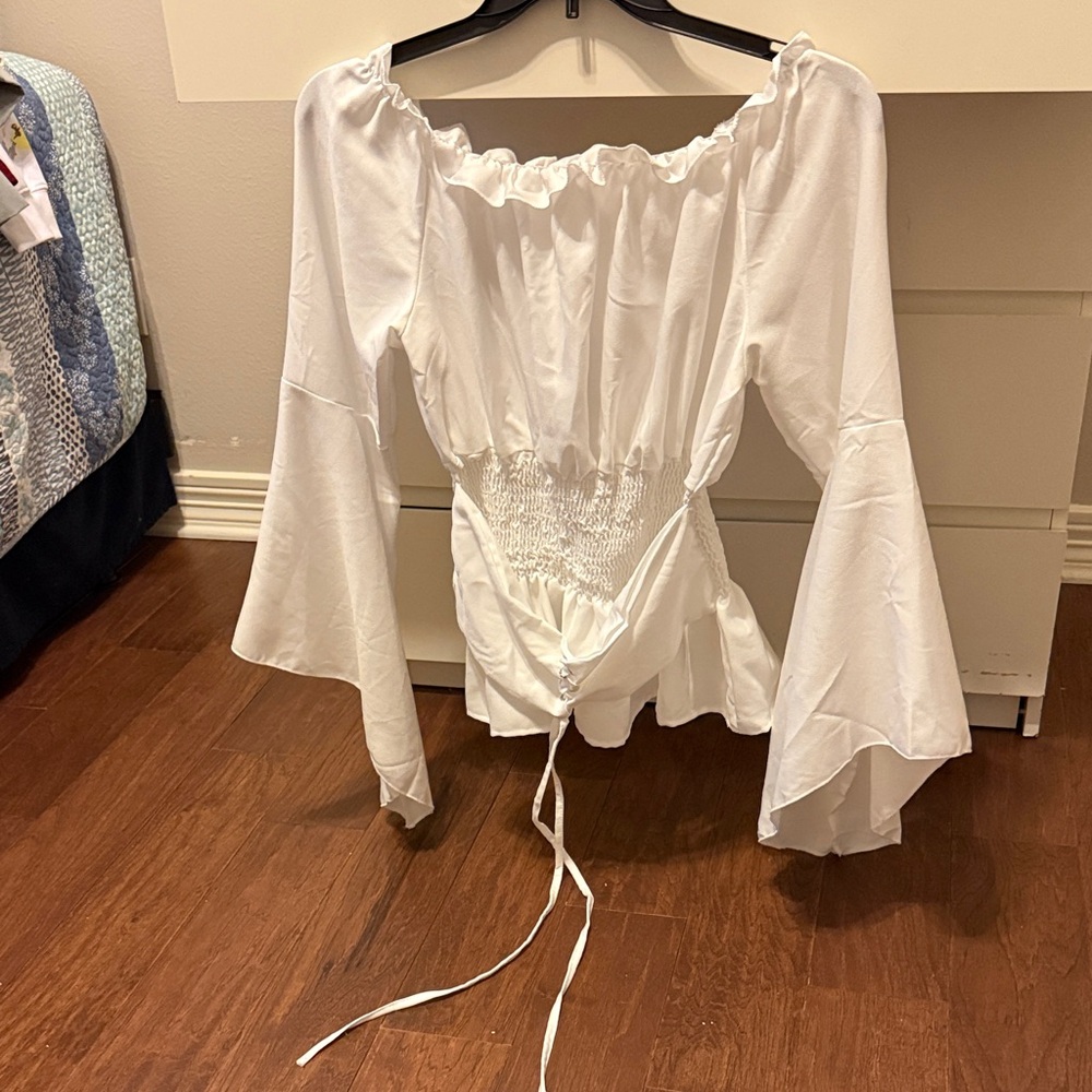 Amazon White Off-Shoulder Blouse
